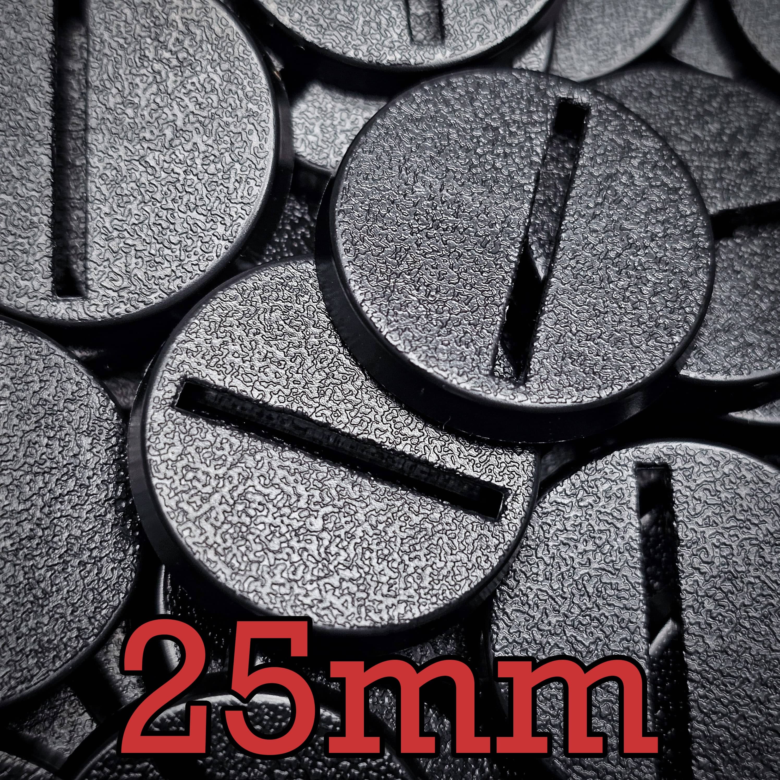 Base 25mm Round Slotted Bases for Wargaming Miniatures | Durable Plastic | Compatible with Popular Tabletop Games