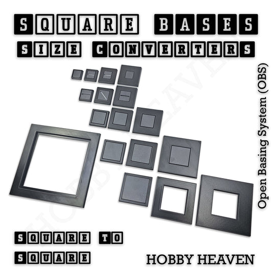 Base Square to Square Bases Size Converters 3d Print Full Range