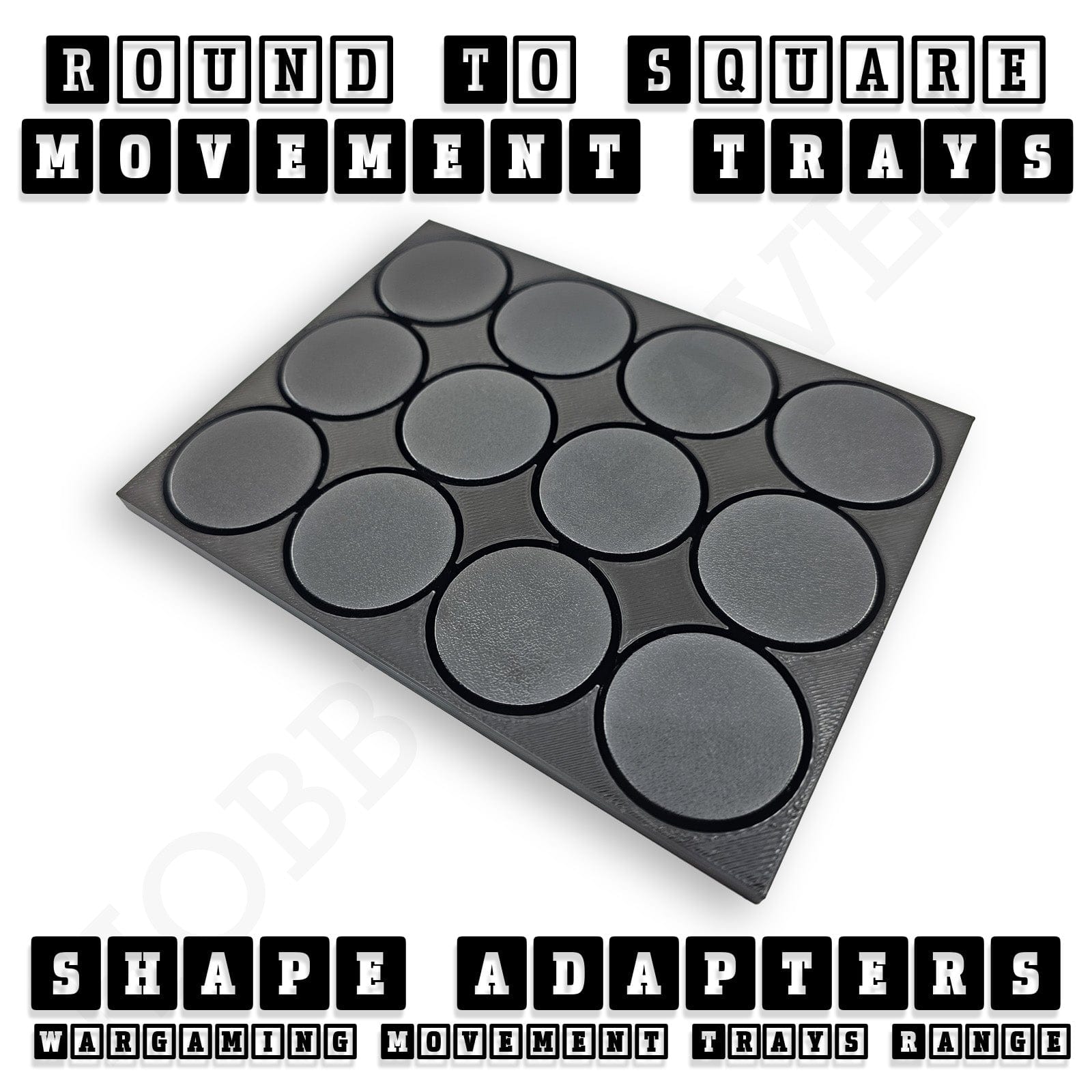 Movement Tray Round to Square Movement Trays Adapters for Tabletop Games