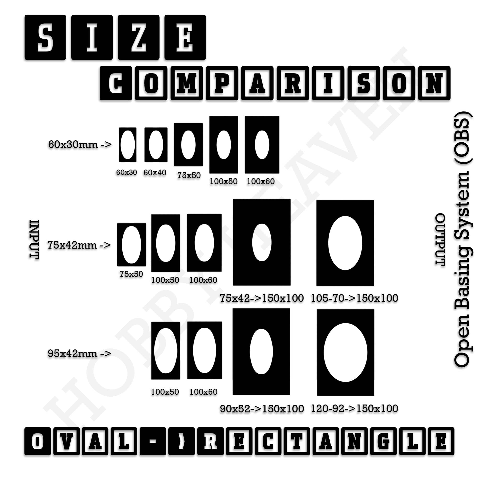 Base Converter Wargaming Oval to Rectangle Base Converters – Tabletop Games | 3D Printed Tabletop Accessories