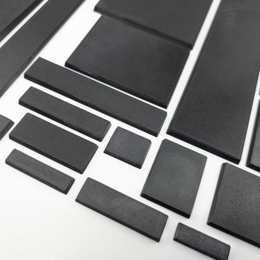 Base Rectangle Bases Range Sizes - 125x50mm to 200x175mm Large Sizes 3d Print Full Range Tabletop Games