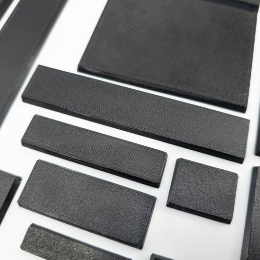 Base Rectangle Bases Range Sizes - 20x15mm to 75x25mm Small Sizes 3d Print Full Range Tabletop Games