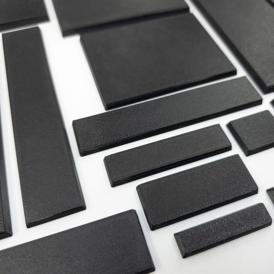 Base Rectangle Bases Range Sizes - 125x50mm to 200x175mm Large Sizes 3d Print Full Range Tabletop Games