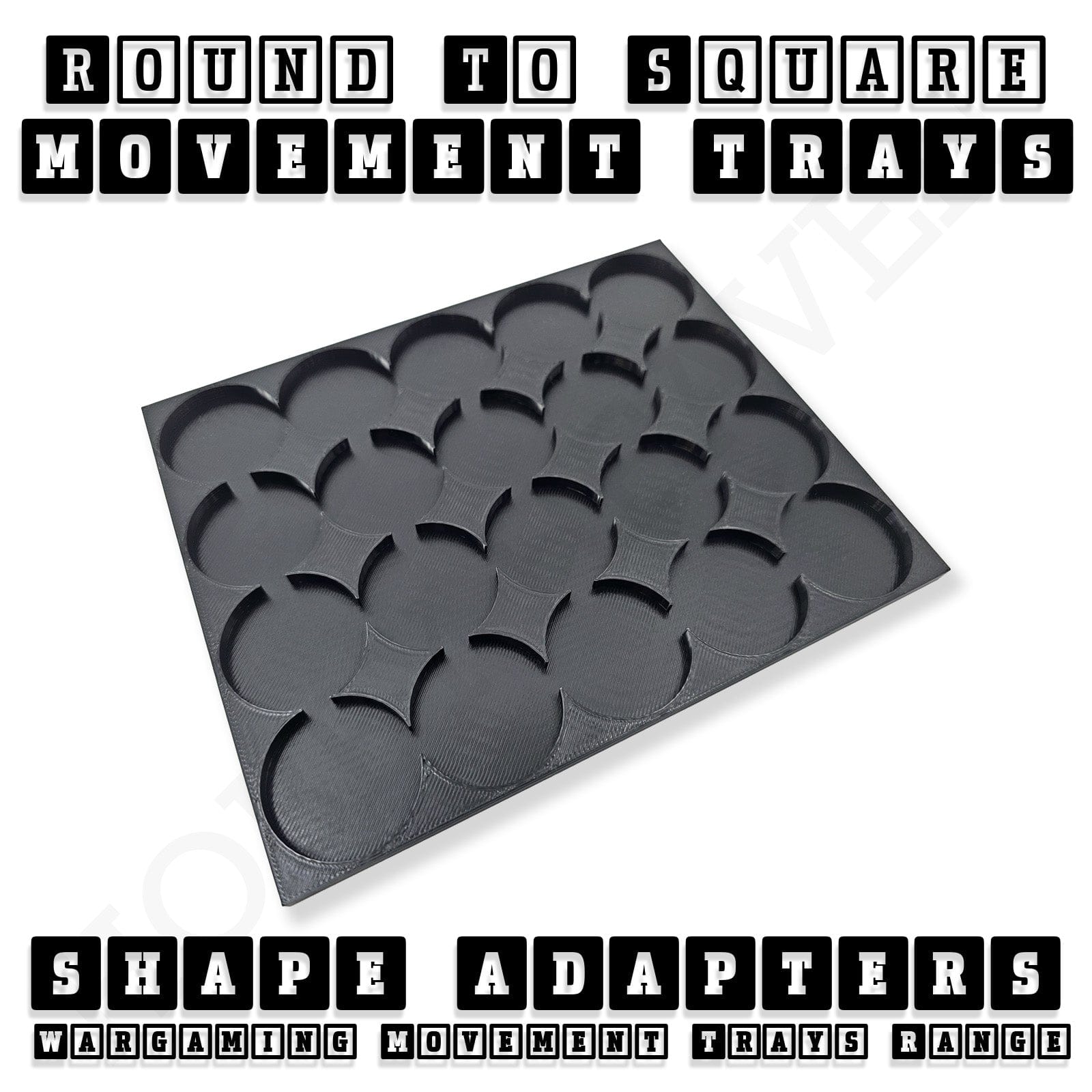 Movement Tray Round to Square Movement Trays Adapters for Tabletop Games