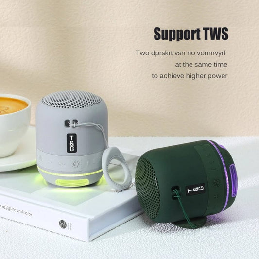 T&G TG294 TWS LED Mini Portable Wireless Stereo Sound Outdoor Speaker(Grey)