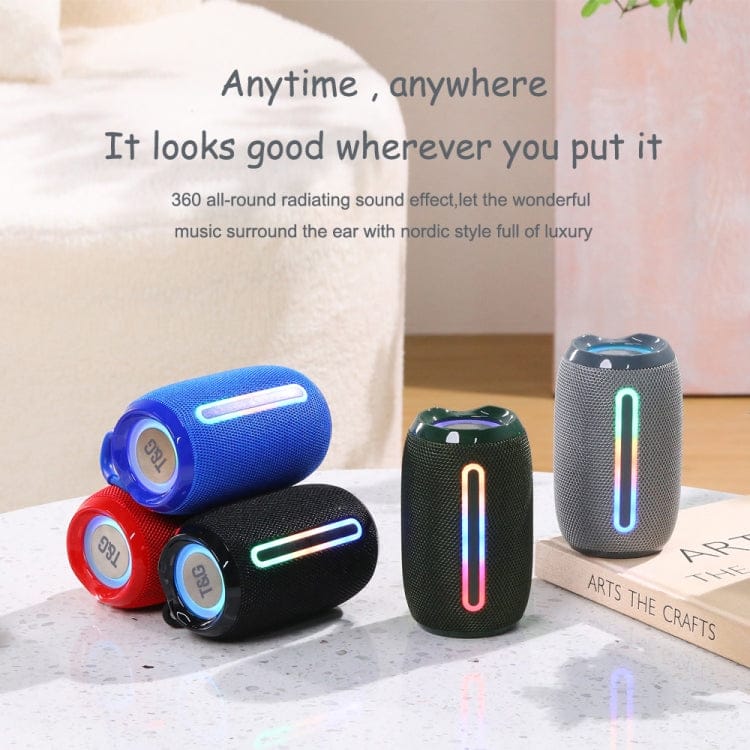 T&G TG653 TWS LED Mini Portable Wireless Stereo Sound Outdoor Speaker(Gery)