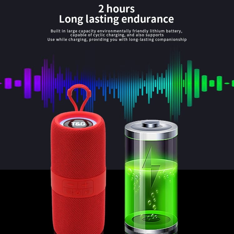 T&G TG-671 Portable Wireless 3D Stereo Subwoofer Speaker with FM/USB/LED(Grey)