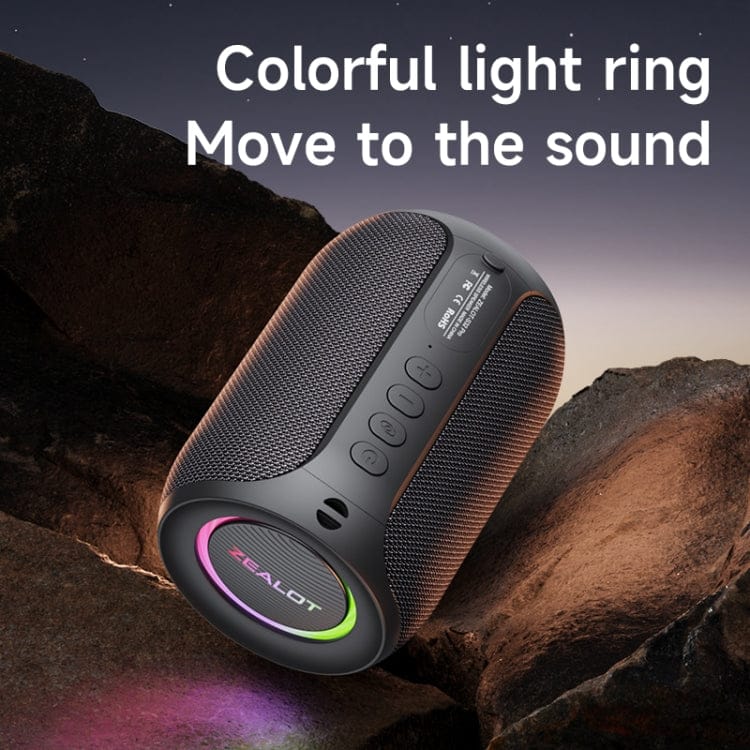 Zealot S32 Pro 15W High Power Bluetooth Speaker with Colorful Light(Grey)