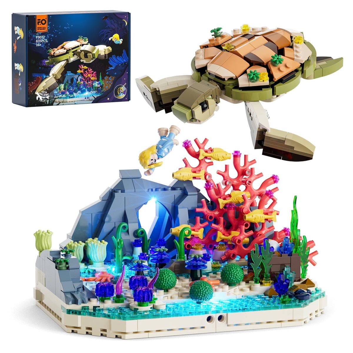 LUMIBRICKS - FUNWHOLE Turtle Reef Dream F9072 X004LGBKRR