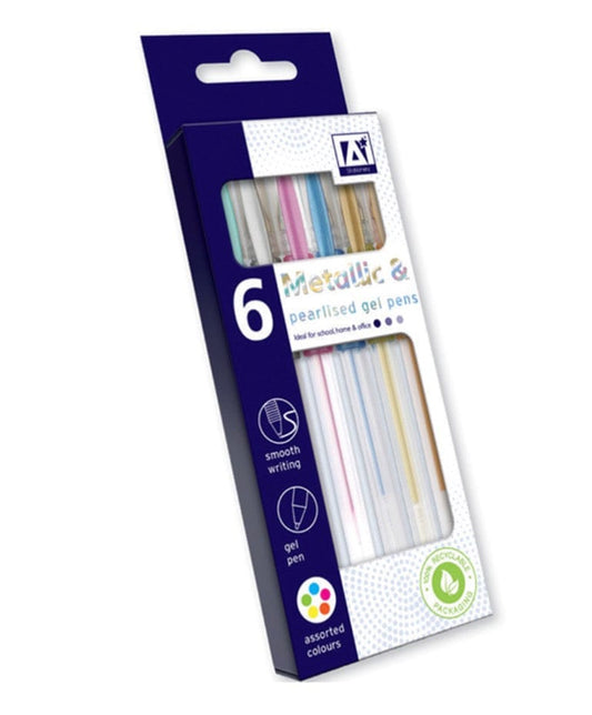 Metallic and pearlised gel pens 6 pack 5012128516962