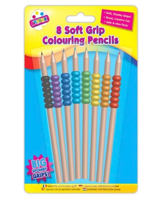 Soft grip colouring pencils 8 pack 5013922010489