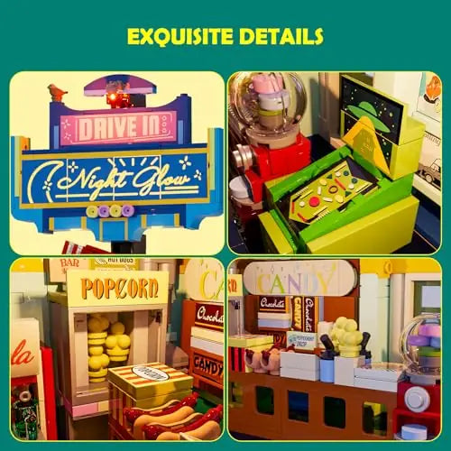 LUMIBRICKS - FUNWHOLE Night Glow Drive-In Movie Theatre L9081 X002AJS25R