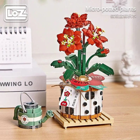 LOZ Amaryllis Potted Red Flowers 1285 6932691912857