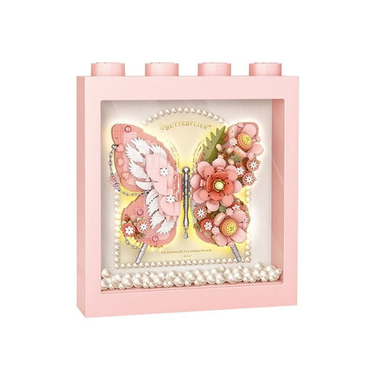 LOZ Pink Butterfly Flowers Frame 1960 6932691919603