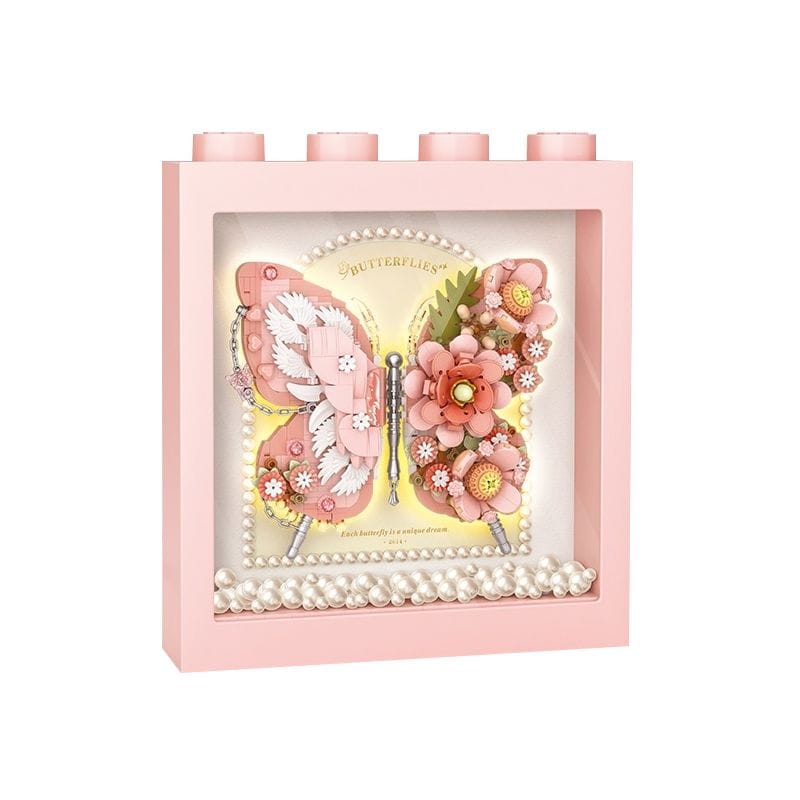 LOZ Pink Butterfly Flowers Frame 1960 6932691919603