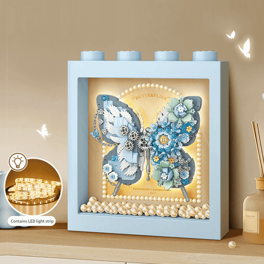 LOZ Blue Butterfly Flowers Frame 1961 6932691919610