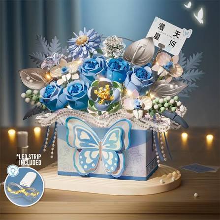 LOZ Eternal Flowers Blue Butterfly Bouquet 1968 6932691919689