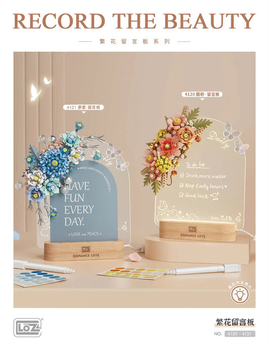 LOZ Pink Flower Bouquet Message Board 4120 6932691941208