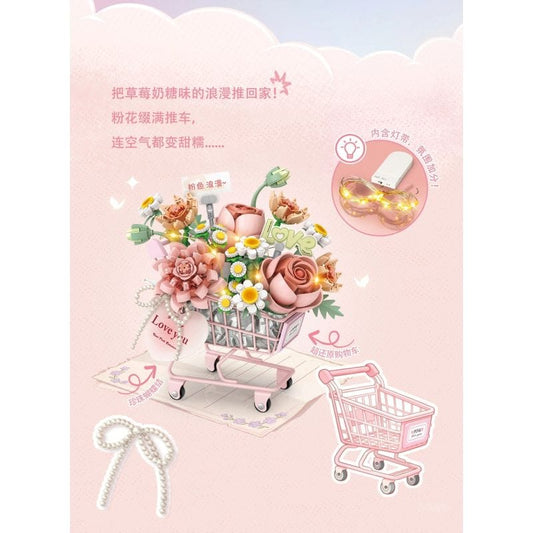 LOZ Pink Flower Trolley 4124 6932691941246