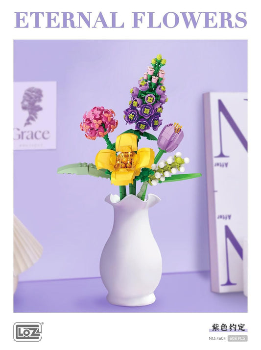 LOZ Eternal Flowers Lavender Purple Promise Bouquet 4604 6932691946043