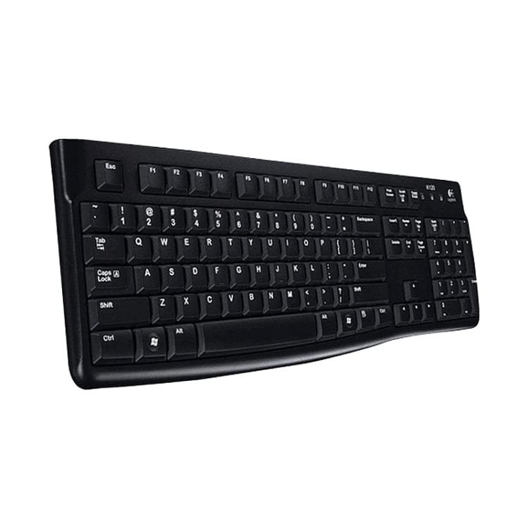 Logitech K120 USB Waterproof Splash Wired Keyboard for Desktop Computers / Laptops(Black)