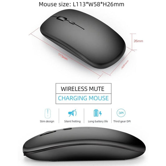 Computer & Networking HXSJ M90 2.4GHz Ultrathin Mute Rechargeable Dual Mode Wireless Bluetooth Notebook PC Mouse