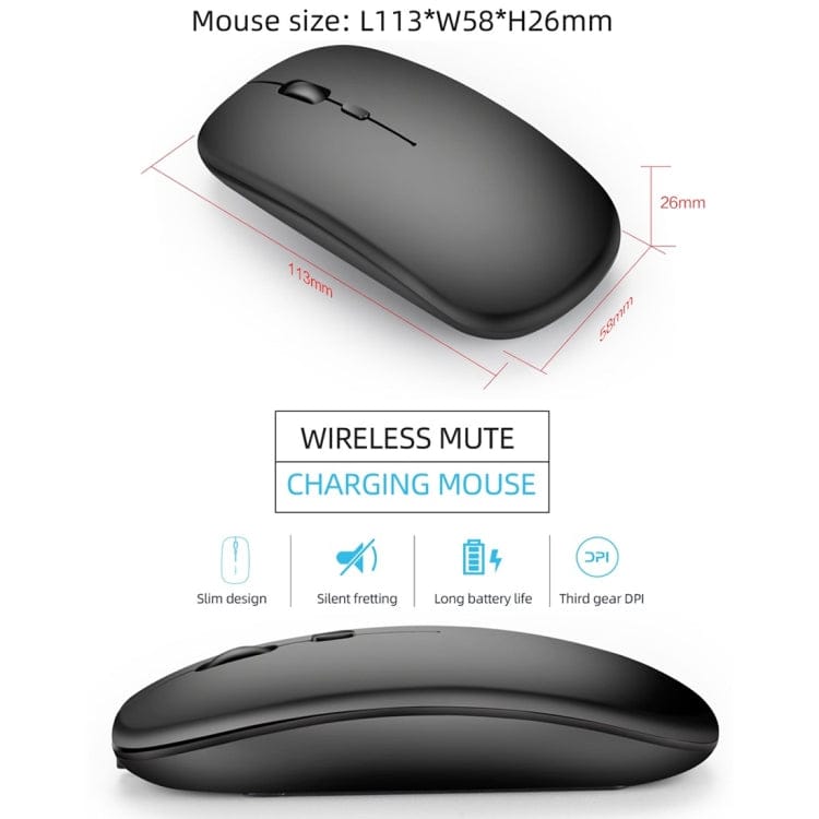 Computer & Networking HXSJ M90 2.4GHz Ultrathin Mute Rechargeable Dual Mode Wireless Bluetooth Notebook PC Mouse