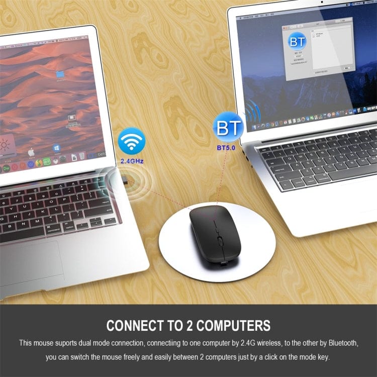 Computer & Networking HXSJ M90 2.4GHz Ultrathin Mute Rechargeable Dual Mode Wireless Bluetooth Notebook PC Mouse