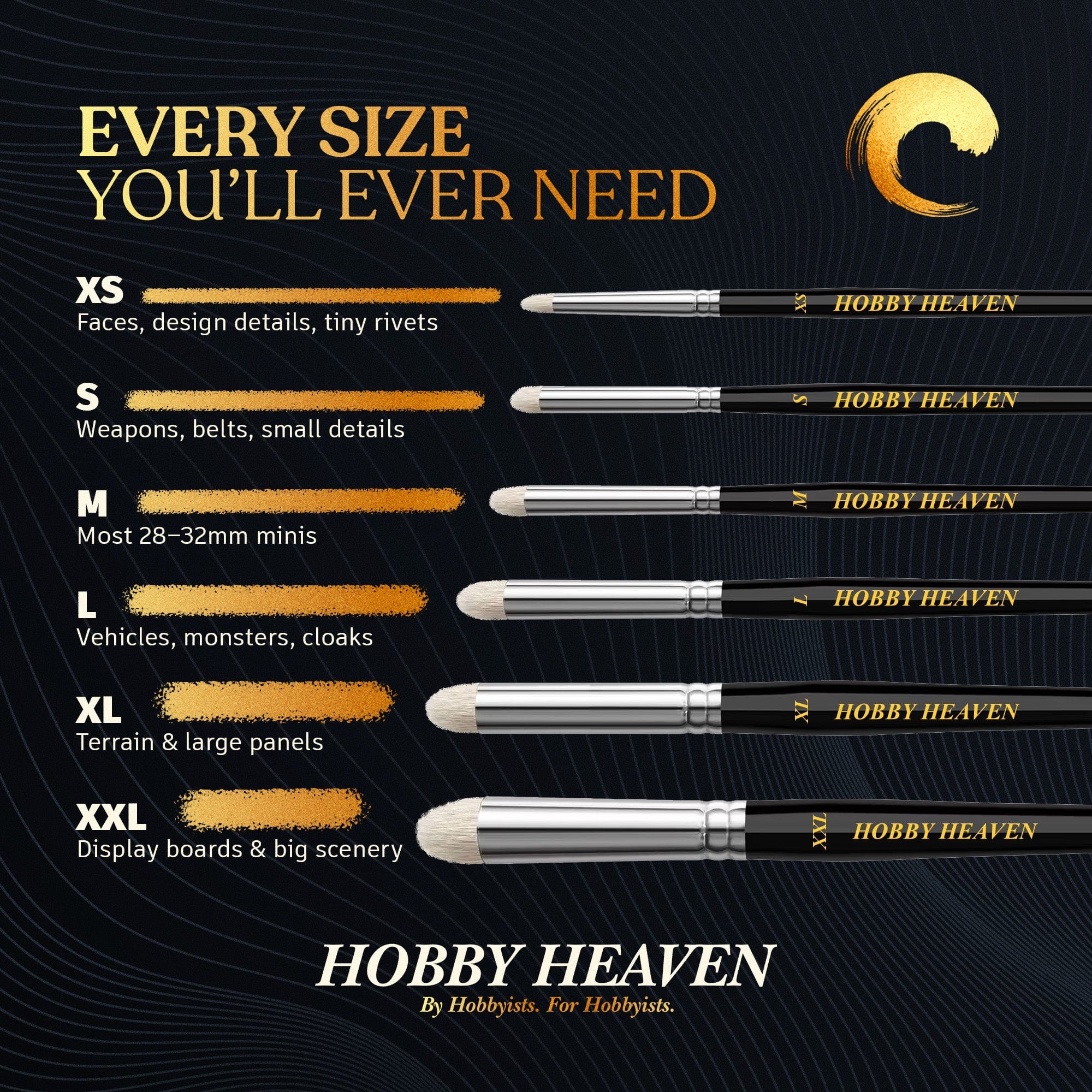 Brush Hobby Heaven Dry Brush Set — Goat Hair Domed 5061001182886