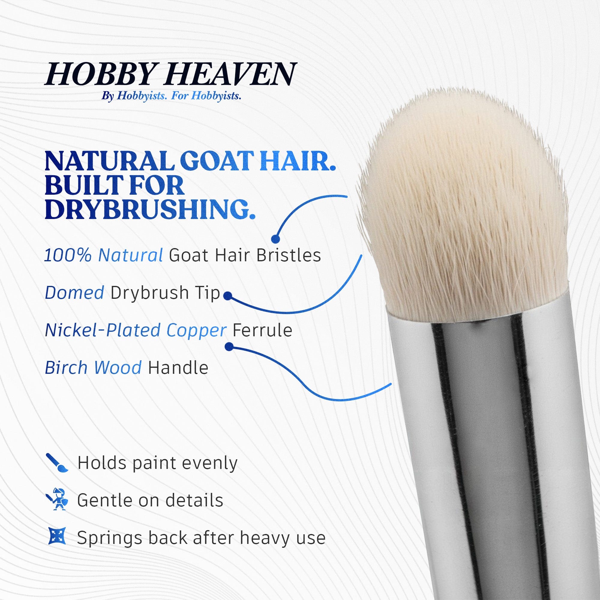 Brush Hobby Heaven Dry Brush Set — Goat Hair Domed 5061001182886