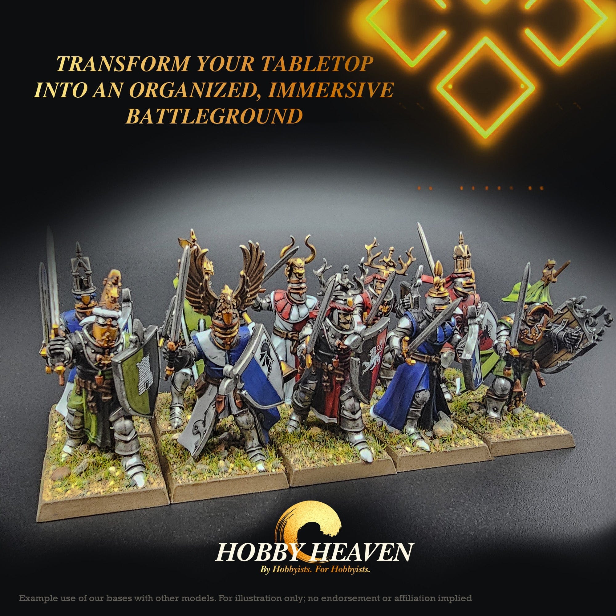 Base 25mm Square Plain Plastic Bases