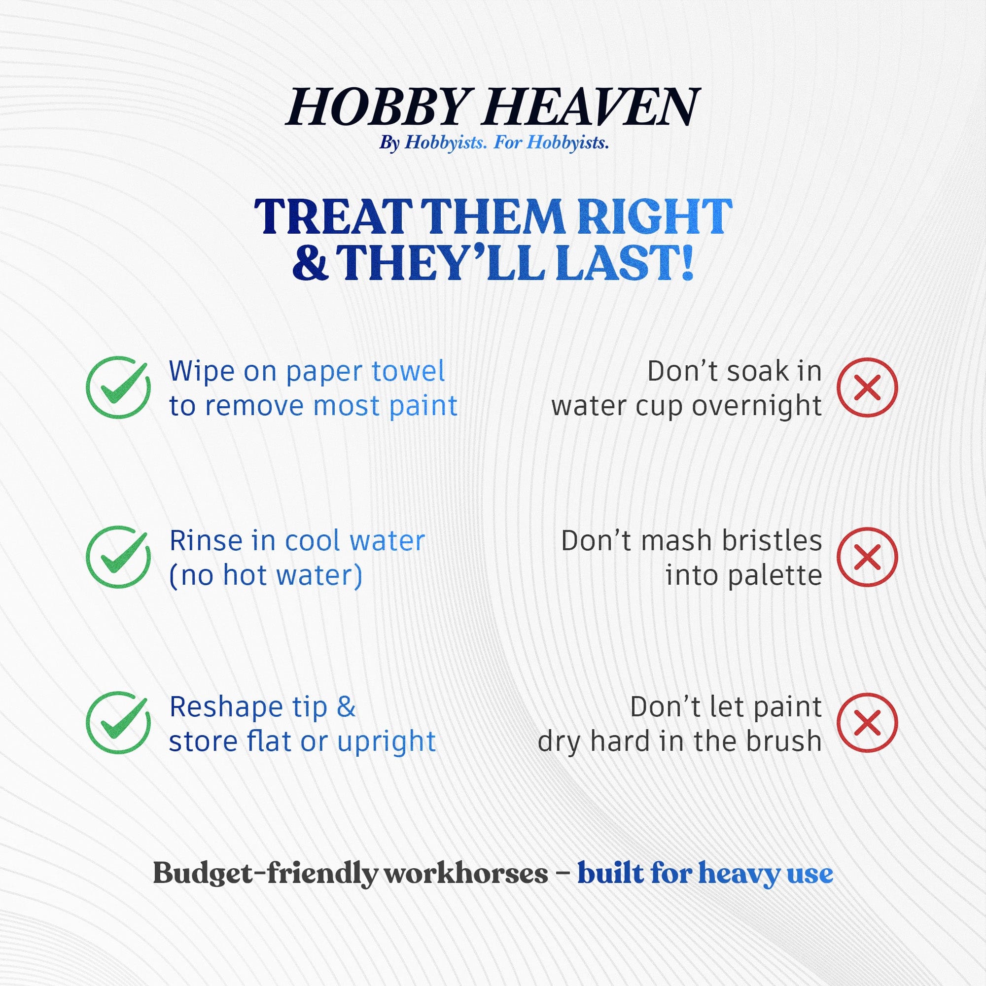 Brush Hobby Heaven Dry Brush Set — Goat Hair Domed 5061001182886