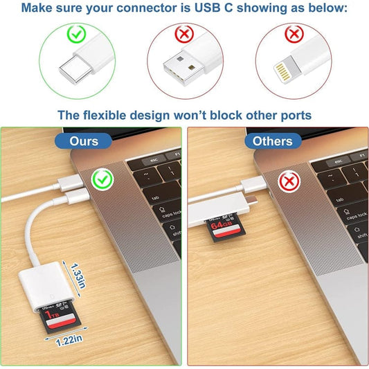 Mobile Accessories 2pcs USB-C / Type-C to SD(HC) Card Reader Adapter