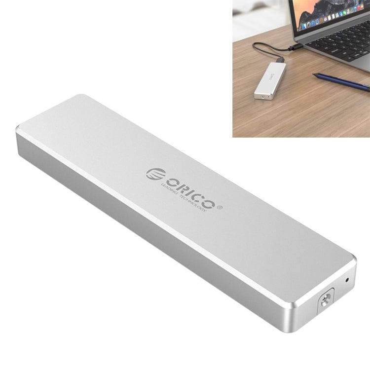 Computer & Networking Silver ORICO PCM2-C3 M.2 M-Key to USB 3.1 Gen2 USB-C / Type-C Push-top Solid State Drive Enclosure, The Maximum Support Capacity: 2TB