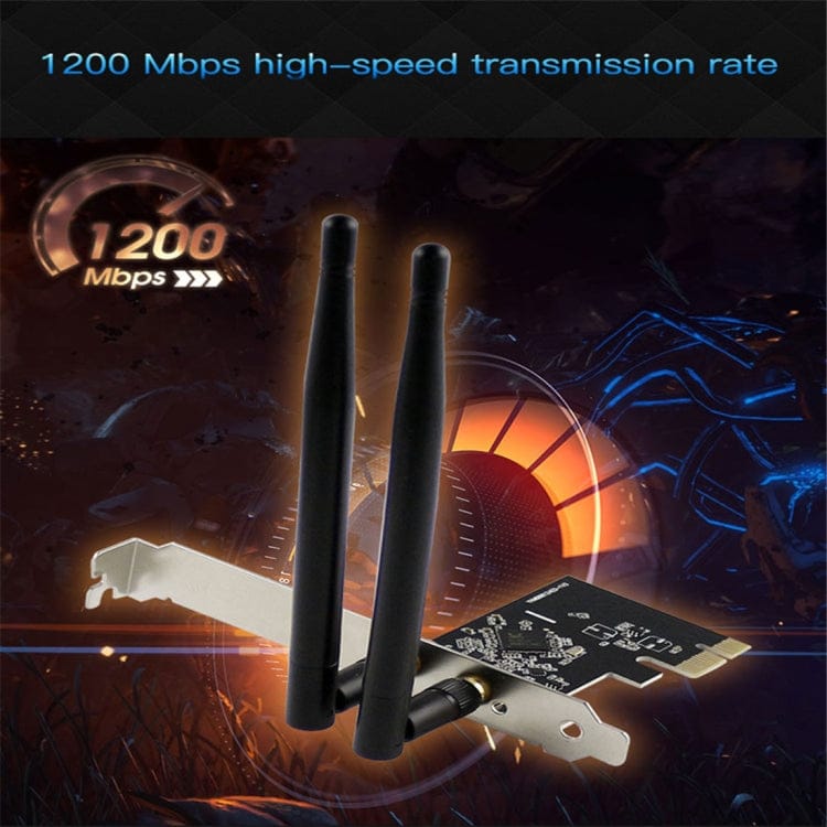 Computer & Networking EP-9607 1200Mbps EDUP EP-9607 1200Mbps Dual-Band PCI-E Express Wireless Adapter Network Card with 2 x 6dBi Antennas, EP-9607 1200Mbps