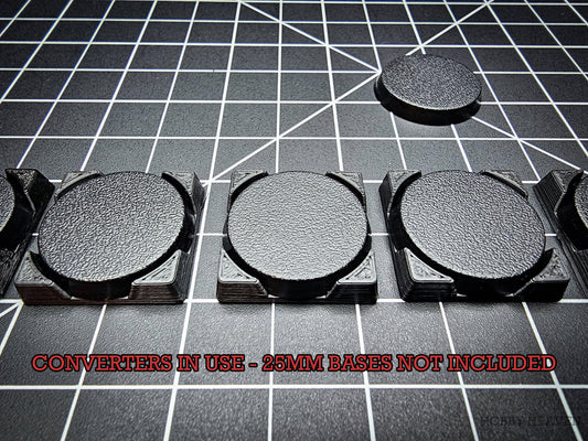 Base 25mm Round to 25mm Square Bases Converters 3d Print
