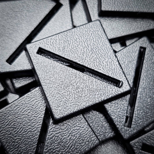 Base 25mm Square Diagonal Slotted Plastic Bases