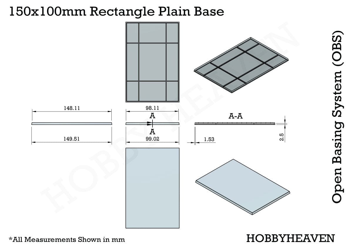 Base 150x100 Rectangular Plain Plastic Bases