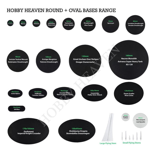 Base 170x105mm Oval Plain Plastic Bases