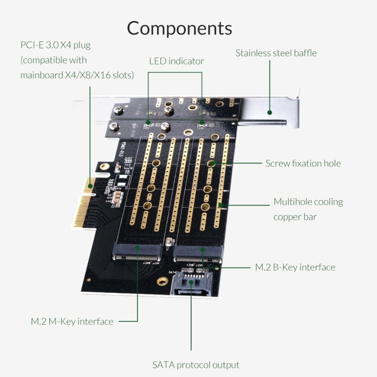 Computer & Networking ORICO PDM2 M.2 NVME to PCI-E 3.0 X4 Expansion Card
