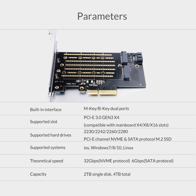 Computer & Networking ORICO PDM2 M.2 NVME to PCI-E 3.0 X4 Expansion Card