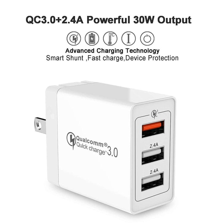 Mobile Accessories with Micro USB Cable, US Plug SDC-30W 2 in 1 USB to Micro USB Data Cable + 30W QC 3.0 USB + 2.4A Dual USB 2.0 Ports Mobile Phone Tablet PC Universal Quick Charger Travel Charger Set, US Plug, with Micro USB Cable, US Plug