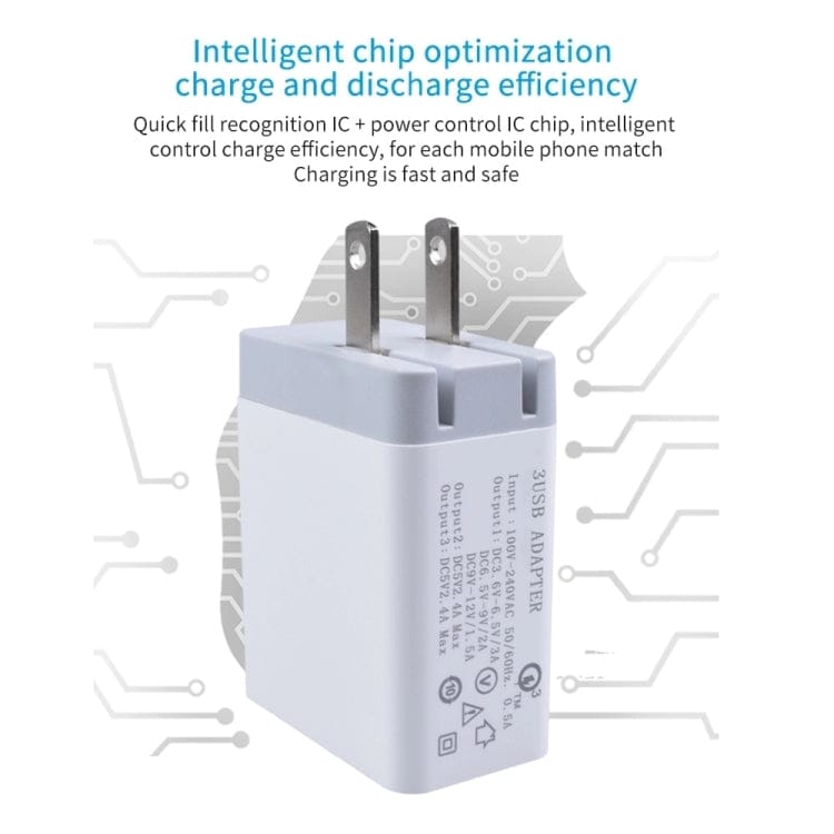 Mobile Accessories with Micro USB Cable, US Plug SDC-30W 2 in 1 USB to Micro USB Data Cable + 30W QC 3.0 USB + 2.4A Dual USB 2.0 Ports Mobile Phone Tablet PC Universal Quick Charger Travel Charger Set, US Plug, with Micro USB Cable, US Plug
