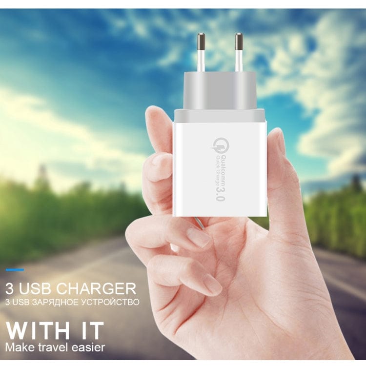 Mobile Accessories with Micro USB Cable, EU Plug SDC-30W 2 in 1 USB to Micro USB Data Cable + 30W QC 3.0 USB + 2.4A Dual USB 2.0 Ports Mobile Phone Tablet PC Universal Quick Charger Travel Charger Set, EU Plug, with Micro USB Cable, EU Plug