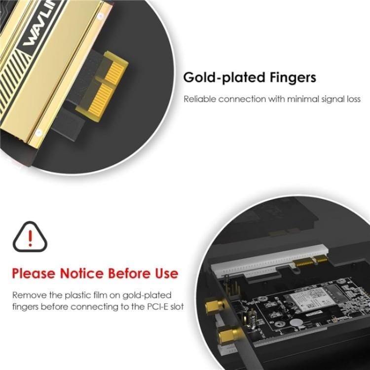 WN675X3-C WAVLINK WN675X3-C WiFi 6E Pcie WiFi Network Card Adapter Triple Band AX210 AX5400, WN675X3-C