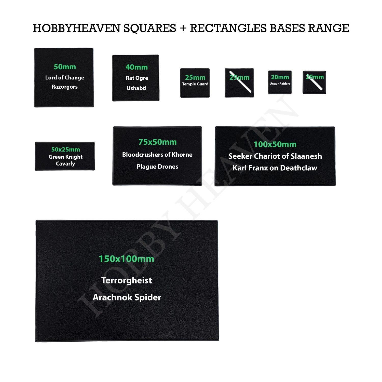 Base 50mm Square Plain Plastic Bases