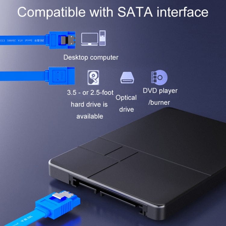 High Speed SATA3.0 SSD Serial Cable 0.45m JINGHUA U510B High Speed SATA3.0 SSD Serial Cable(Black Straight To Straight) 987003780583