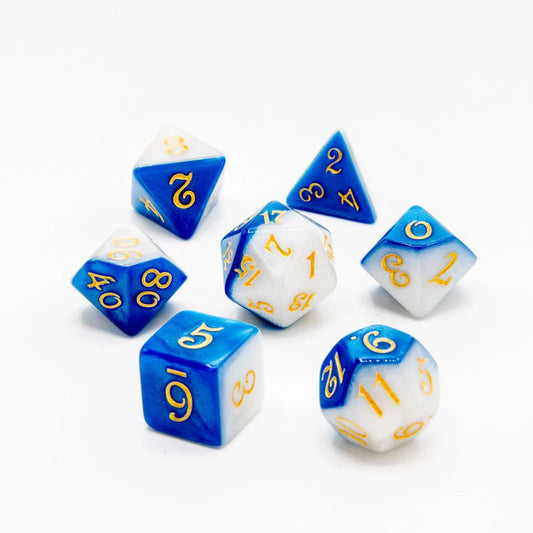 Frosted Azure | Acrylic Dice | 7 Piece Set.