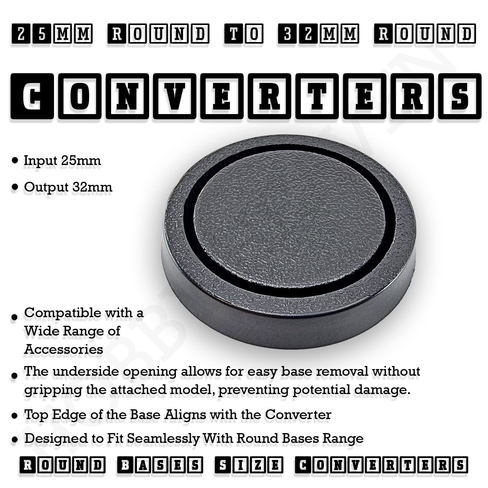 Base 25mm to 32mm Round Base Converter | Professional Gaming Base Adapter