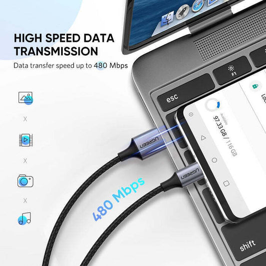 UGREEN 3A USB type to USB C Charging Cable - Quick Charge 3.0 - 2.0